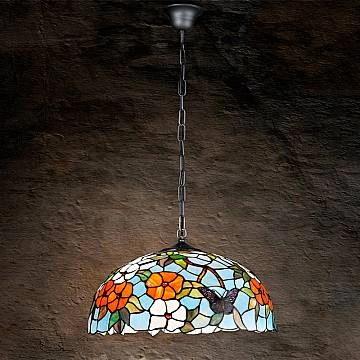 Sospensione Tiffany Vetro Multicolor 1 Luce E27